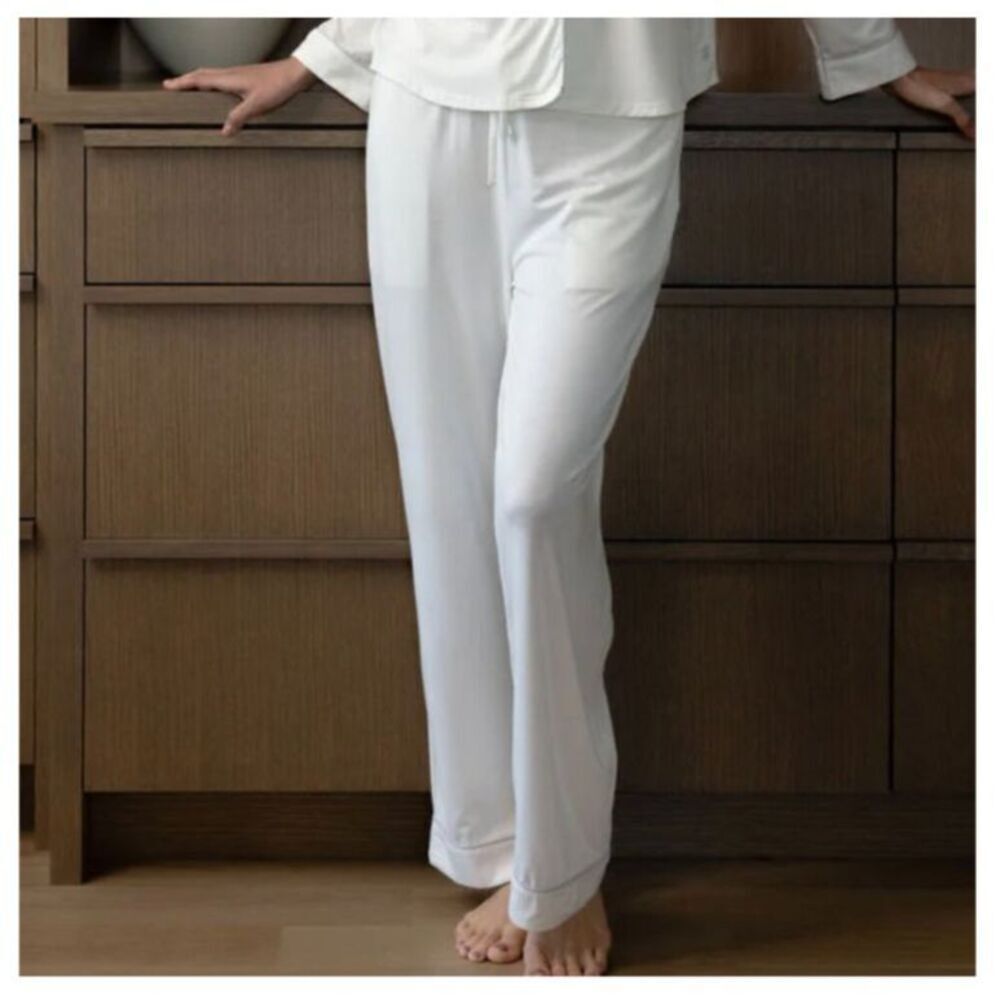 SALE Cozy Earth Pajama Pants XXL Cream Ivory NWT Gray Trim Pull On